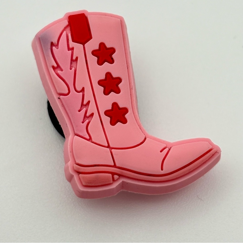 Croc Jibbitz Pink Cow Girl Boot with Stars